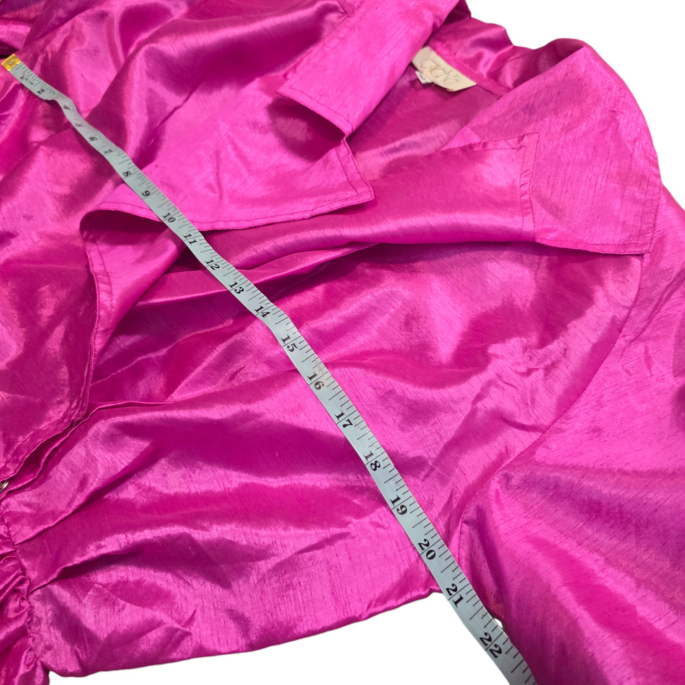 Vintage Cache Hot Pink Wrap Dress Size 10 - Picture 9 of 10